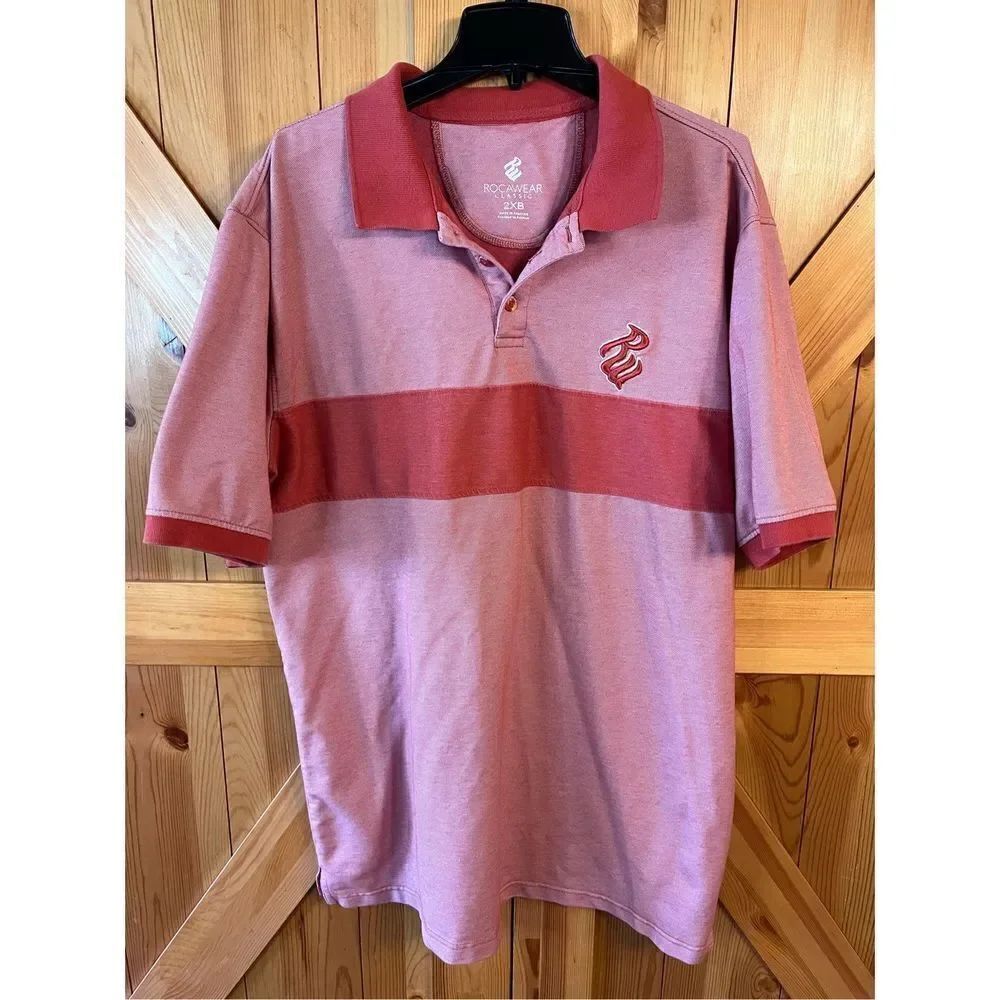 RocaWear Classic Red Short Sleeve Polo Shirt Men’s 2XB (2572)